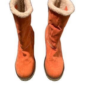 #157 SUEDE Fleece Lining Orange Boots